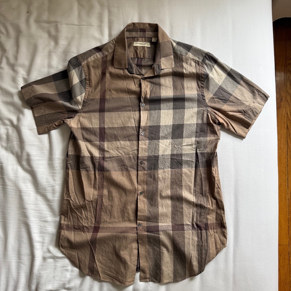 Burberry Men's Short Sleeve Button Shirt